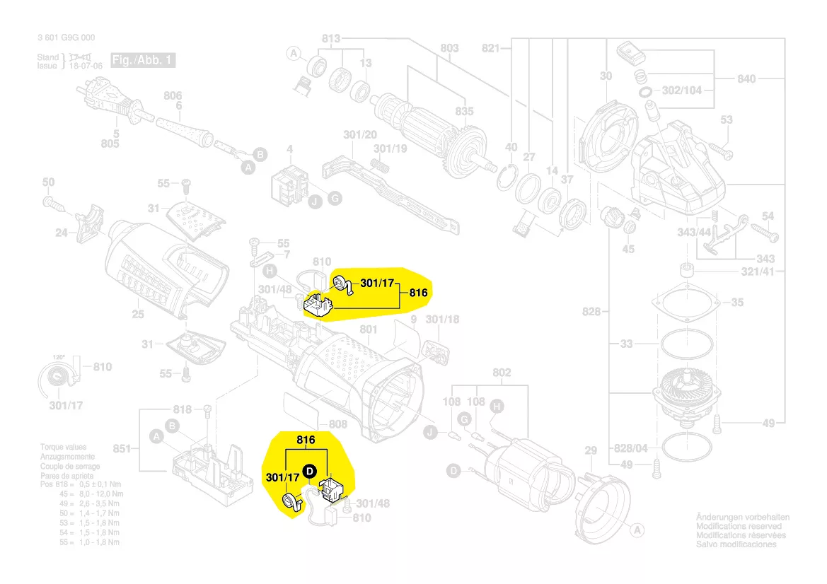 Porte-balais charbon réf. 1 607 000 V43 BOSCH